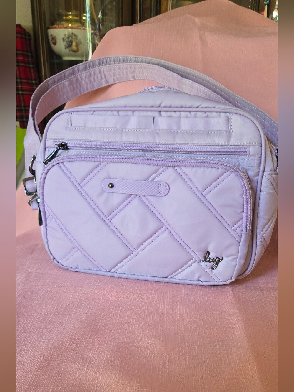 EUC lug Carousel XL SE Quilted Crossbody Bag in Lavender